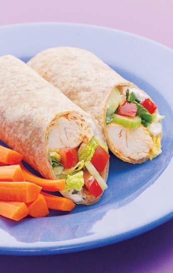 Buffalo Chicken Wrap Active time: 35 minutes Total: 35 minutes Moms and Dads like wraps because they re neat and compact so beware: ours is messy and spicy.