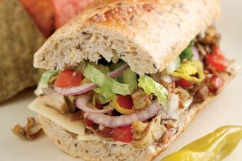 Italian Vegetable Hoagies Active time: 20 minutes Total: 20 minutes This delightfully easy, and somewhat messy, sandwich packs a punch with sweet balsamic vinegar, artichoke hearts, red onion,