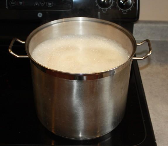 Watch for boil-overs as the wort approaches boiling!