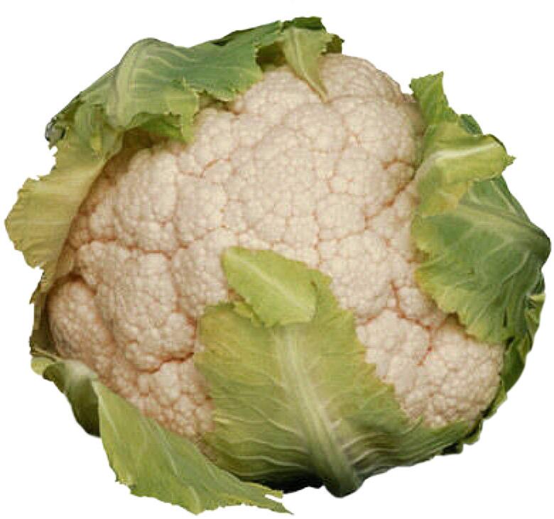 Cauliflower In its early stages, cauliflower looks like broccoli, which is its closest relative.