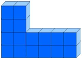 8. The diagram represents a shape made from unit cubes. Its volume is.