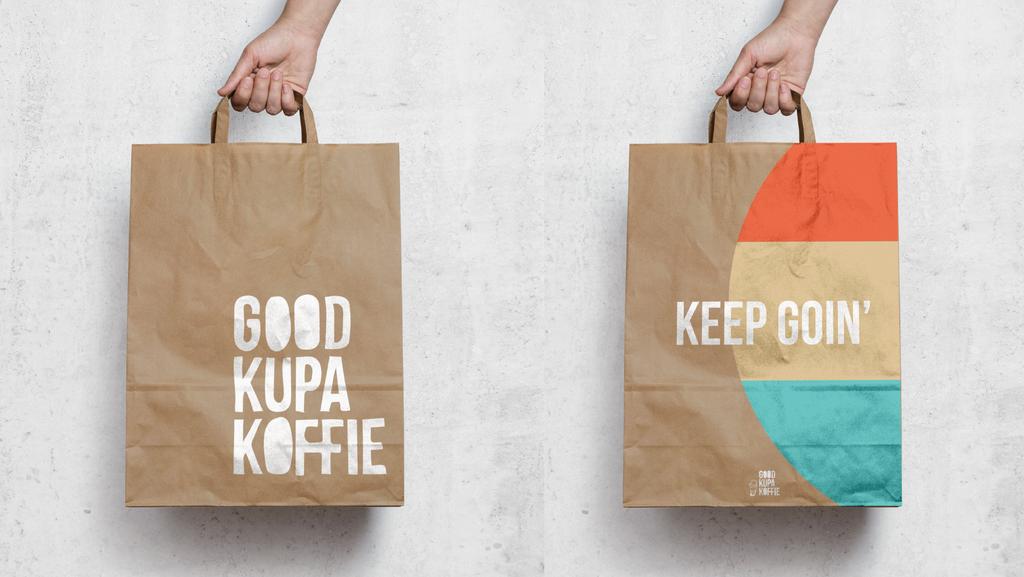 PACKAGING - TO GO BAGS THE GOOD KUPA KOFFIE TO GO BAGS SERVES AS A PACKAGING PRODUCT