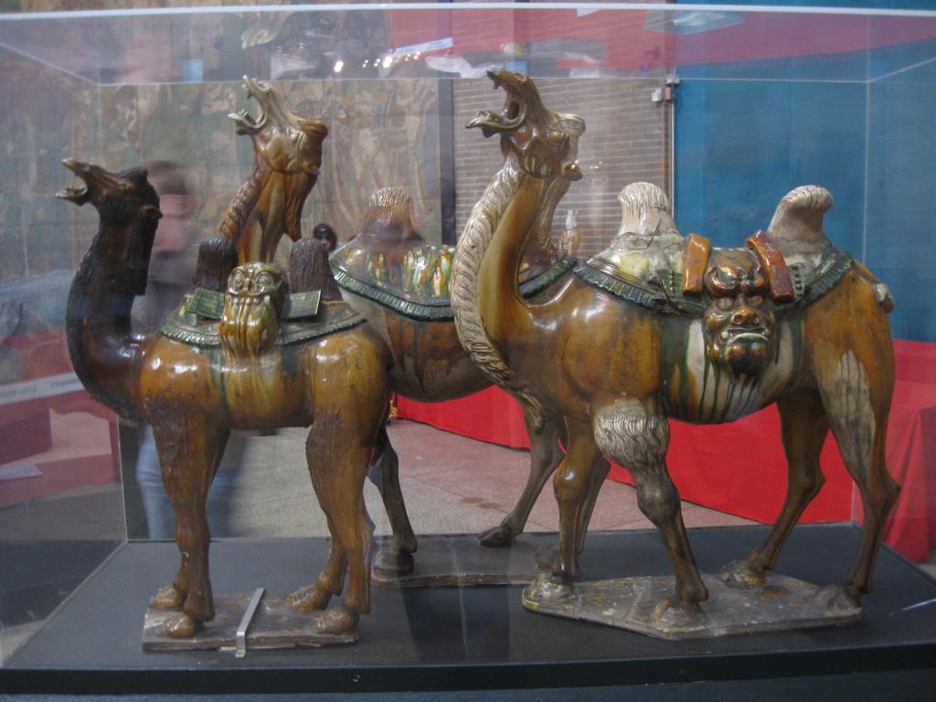 Artifact An object made by humans that represents a culture. These camels are glazed pottery made in China during the Tang Dynasty (618-907 CE). CE stands for Common Era.