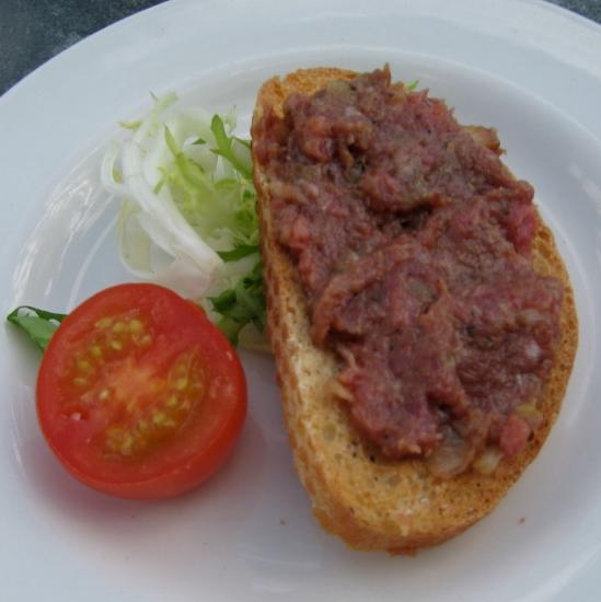 Steak Tartare Steak tartare is a dish typically made of freshly minced beef mixed with various condiments (such