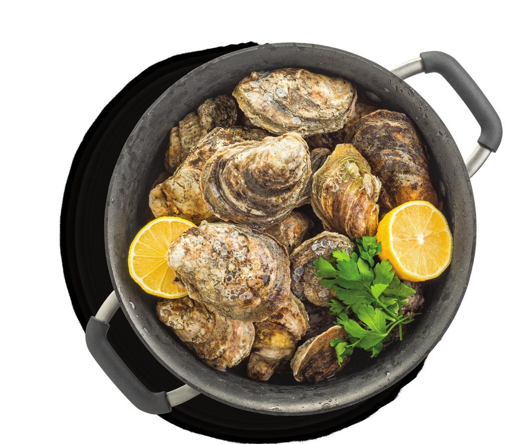 cooking Oysters baking: Clean and shuck a dozen oysters, and keep on the half shell Heat oven to 400 degrees Sauté a minced garlic clove and 1/2 cup breadcrumbs in 2 tablespoons of butter Add a dash