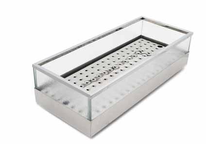support tray and drain 24 x 18 x 7 GIT1007 Square ice tank with perforated