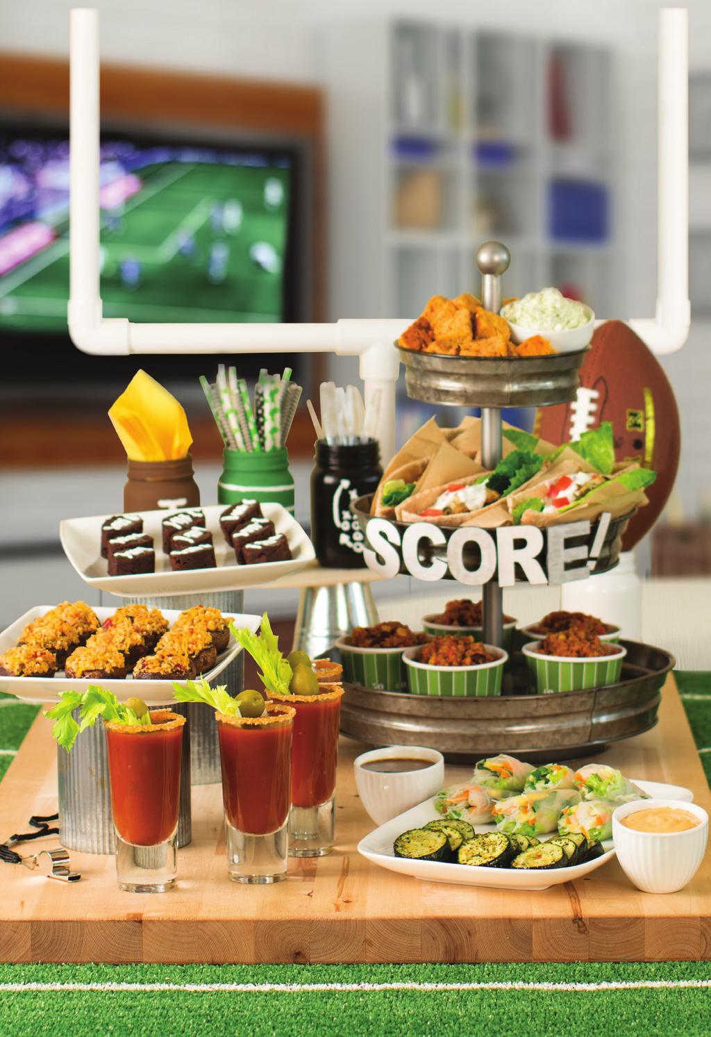 Big Game Day Menu prepared with the Big Game Day Collection (Item: 202017) Baked Potato Bar 1 cup light sour cream 2-3 tablespoons Simply Salsa Mix 1 cup low fat cottage cheese 1-2 teaspoons Spinach