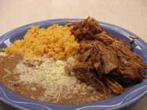 99 *Steak ranchero - Grilled rib eye covered with ranchero sauce with beans, rice and 3 tortillas... $12.