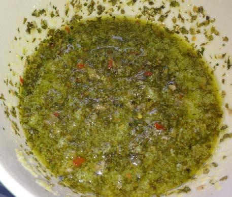 Chimichurri Sauce (yields 2 cups) 1/2 cup extra virgin olive oil 1/4 cup red wine vinegar 4 garlic cloves, minced 1/4 cup - 1/2 cup green onion, finely chopped 1/3 cup finely chopped parsley or