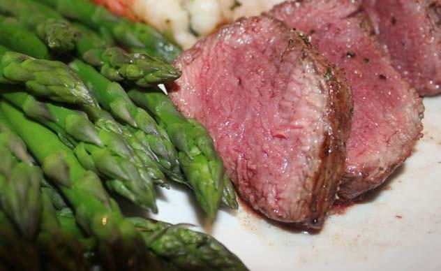 Oven Roasted Beef Tenderloin (serves 6-8) 1 tenderloin roast, trimmed and tied Grapeseed oil sea salt and pepper Nutrition 4oz Calories 202 Protein 32g Fat 7.4 1.