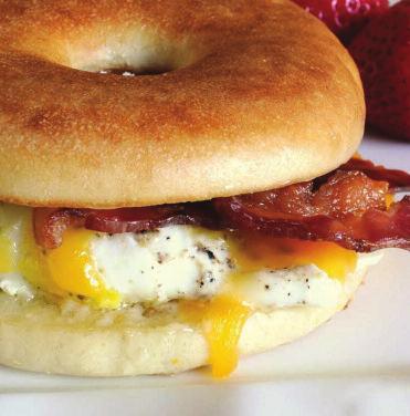 Breakfast Sandwiches (Breakfast sandwiches are available all day) Uno 1 Egg, Cheese with Bacon, Ham, Sausage or Turkey on House Bread Meatless Option Due 2 Eggs, Cheese with Bacon, Ham, Sausage or