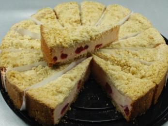 We start with a graham cracker crust, fill it with a rich and creamy cheesecake blended with succulent