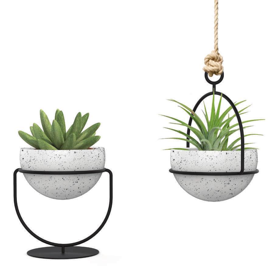 NESTA Desk Planter Simple wire plant stand that can be hung