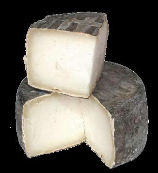 Cheese with a grey-coloured rind due to the