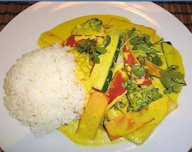 .. 9,50 Vegetable in Thai green curry &