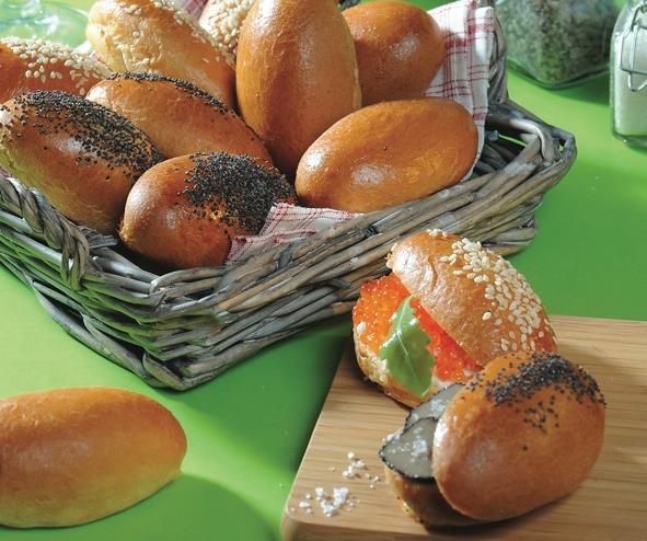 The Navettes These mini brioches rolls are ideal for preparing savoury impulse snacks and