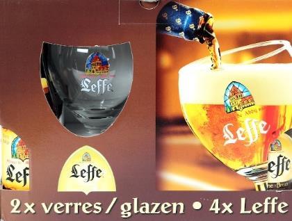 WINTER GIFT PACKS LEFFE CONTAINS 4 x 330ml + 2 Glass [4 per outer] BLONDE (6.