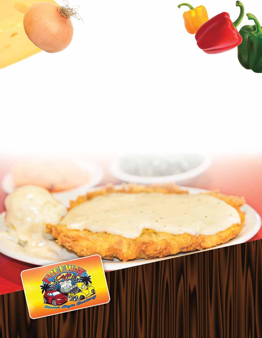 Cafe Classics All of our Cafe Classics are served with your choice of soup or salad and choice of two sides & a dinner roll. CHICKEN FRIED STEAK* 9.