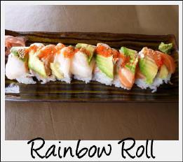 SIGNATURE ROLLS Salmon and tobiko, topped with smoked salmon,