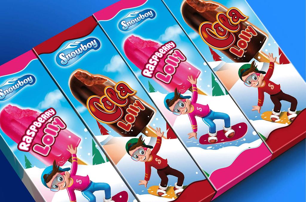 SNOWBOY / LOLLY PACKAGING DESIGNS Packaging design for the Ice stick