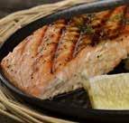 Main Dish Grilled Salmon Filet Makes serving 5-ounce salmon filet ¼ teaspoon olive oil Teriyaki sauce Brush salmon with olive oil and place on preheated grill. Cook 2 to 3 minutes per side. Turn once.