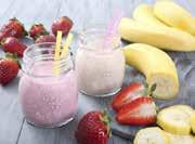 Dessert Banana Strawberry Yogurt Smoothie Makes serving banana, peeled and sliced 4 ounces plain low-fat yogurt 2 teaspoons honey ¼ cup whole milk 2½ ounces fresh strawberries cup ice cubes Combine