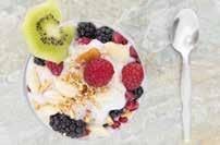 Dessert Berry Nutty Parfait Makes 4 servings 2 cups blueberries 2 cups sliced strawberries tablespoon honey, softened by placing the jar in a pan of water over low heat 2 cups low-fat plain yogurt /