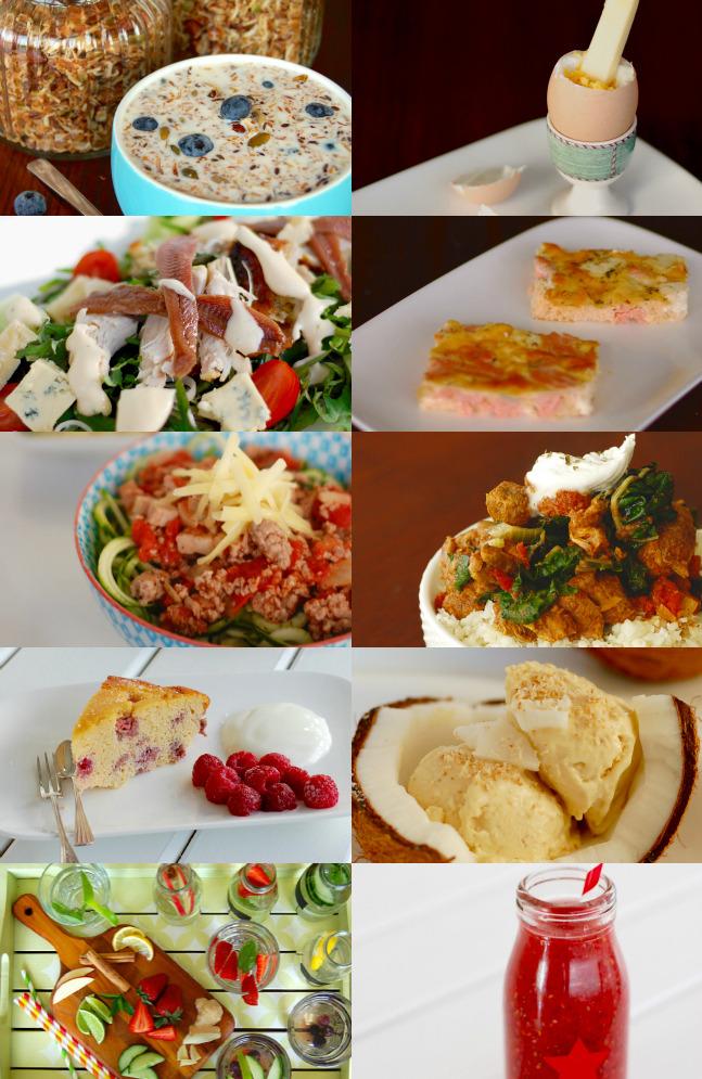 TABLE OF CONTENTS BREAKFAST Grain Free Cinnamon Crunch The Ultimate LCHF Breakfast LUNCH LCHF Caeser Salad Crustless Salmon Quiche DINNER Low Carb Spaghetti