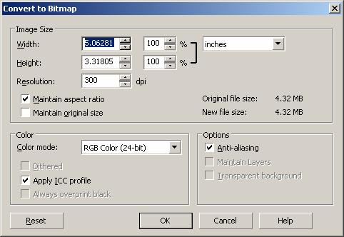Màn hình chuyển đổi xuất hiện: Tuỳ vào kiểu tập tin xuất mà có tên màn hình chuyển đổi khác nhau: Giả xử Export ra File ảnh *.