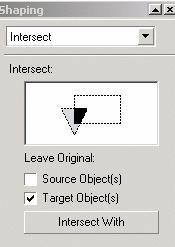 Hộp thọai xuất hiện, xác lập các thuộc tính: Xem hình: Hộp chọn: Chọn Intersect. Đánh dấu Source Objects nếu giữ đối tượng giao.