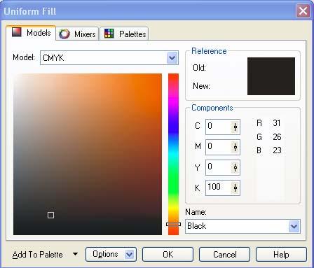 II.2. Tô Màu Bằng Công Cụ Fill Color Dialog Đây là công cụ cho phép chúng ta thực hiện tô màu đồng nhất cho đối tượng. Công cụ có vị trí số 1 trong hộp công cụ số 15.