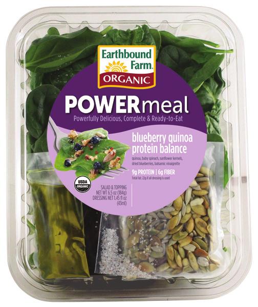 The Organic Power Meal Powerfully delicious, complete, & ready-to-eat The Earthbound Farm Organic Power Meal provides the pure power of plant-based nutrition by combining perfect organic greens,