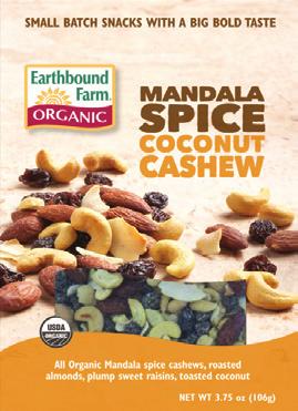 Earthbound Farm s Small Batch Snacks with a Big Bold Taste Roasted Tamari Cherry Almond UPC: 0-32601-05550-9 Organic Flax Seed Clusters (organic rolled oats, organic brown rice syrup [organic brown