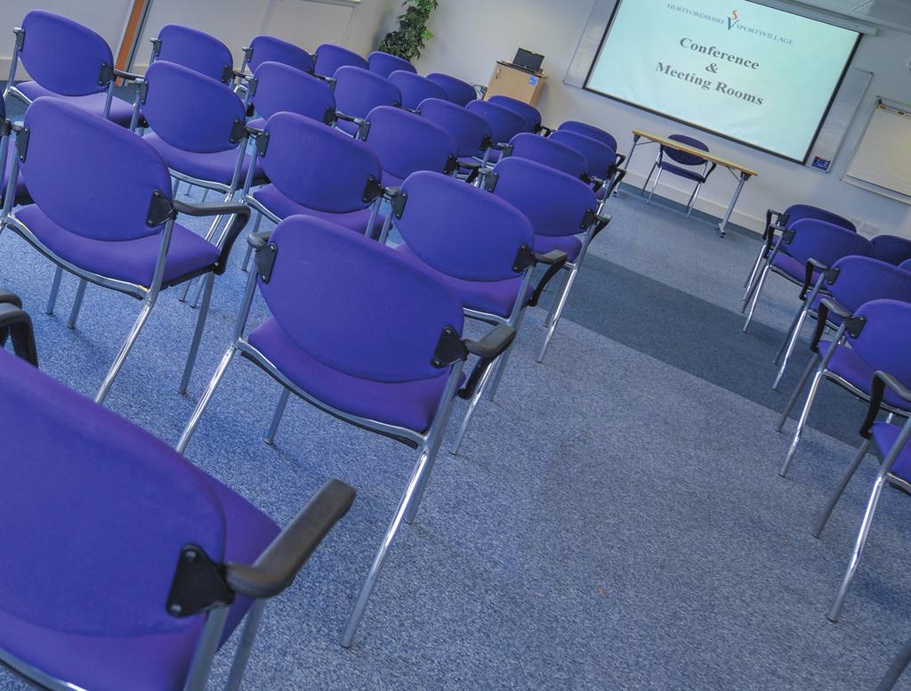 FACILITIES Hertfordshire Sports Village Meeting & Conference Rooms Training venue, meeting rooms and conference facilities, located in a modern and vibrant setting on Hatfield Business Park.