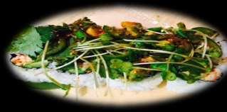 on top Hamachi Lover Roll -served w/ spicy garlic ponzu Sensei 13 -Spicy yellowtail, cucumber, basil &