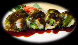 sauce & unagi sauce Samurai Fiesta 14 Samurai Fiesta Roll -Shrimp tempura, crab meat, avocado, cream cheese roll