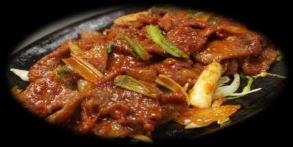 -Spicy marinated sliced pork in Korean style