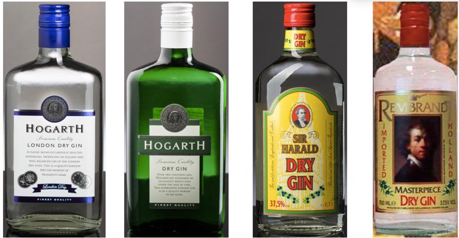 Gin Hogarth London Dry 37.5% ABV Hogarth Dry (green) 37.5% ABV Sir Harald Dry 37.