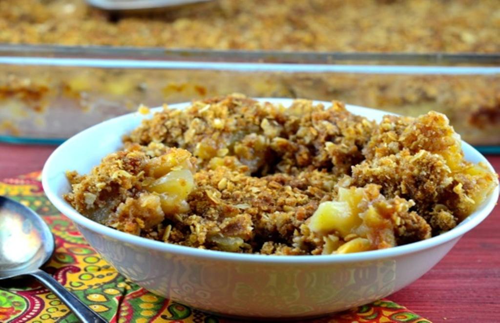 Apple Crisp Cinnamon adds excitement and flavor to this apple dish.
