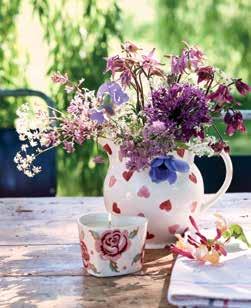 A cheery rosy mug and teacup and a Pink Hearts jug to keep the bunches looking lovely into the autumn.