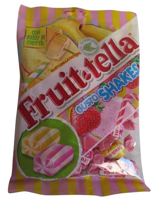 Fruit Tella Gusto Shakes: Soft Candies With Shake Style Flavor Claims/Features: With fruit juices. No coloring.