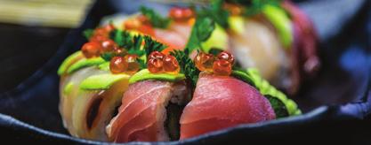 50 - Inside local fish of your choice, topped with local fish of your choice. Rainbow roll $9.50 $18.