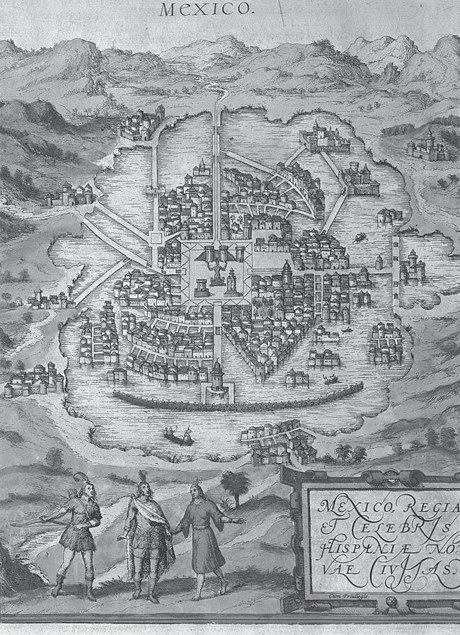 The city of Tenochtitlán, capital of the Aztec Empire, was built on an island in Lake Texcoco.