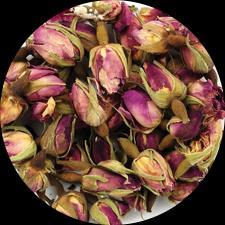 Pure Organic Pink Rosebuds Made with certified organic whole pink rosebuds and nothing else.