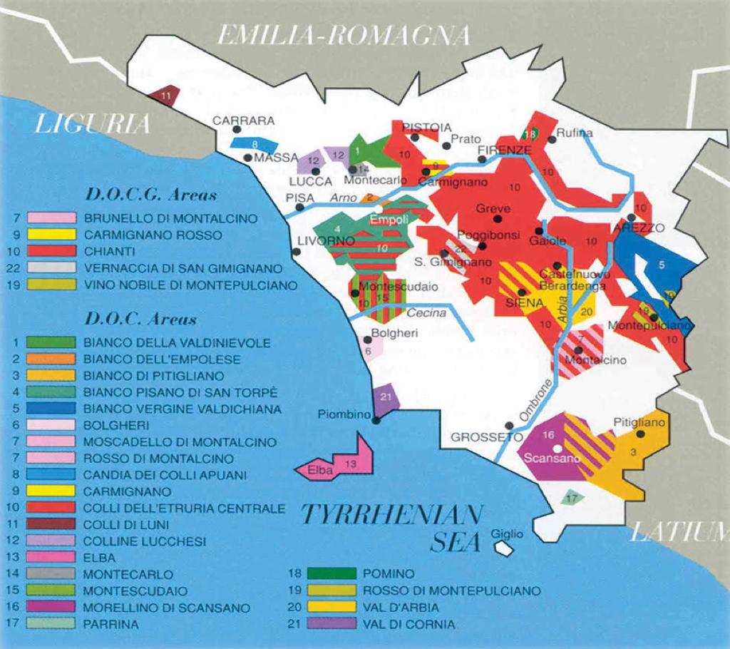 REGION OVERVIEW-TUSCANY TUSCANY OR TOSCANA Tuscany takes its name from the Etruscans. Soils were formed millions of years ago leaving rich marine sediments. Ideal mediterranean growing climate.