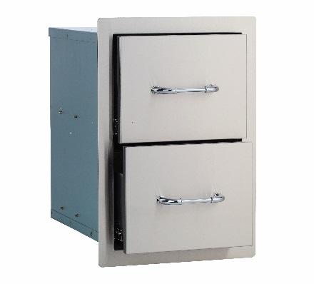 Components Double Drawer 304 Grade 16 Gauge Stainless Steel Enclosed Drawers Storage