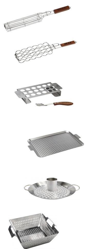 GRILLING ACCESSORIES Bull Kabob Grilling Basket Item#24113 Stainless steel construction Rosewood handle Bull Sausage Grilling Basket Item#24111 Stainless steel construction Rosewood Handle Holds six