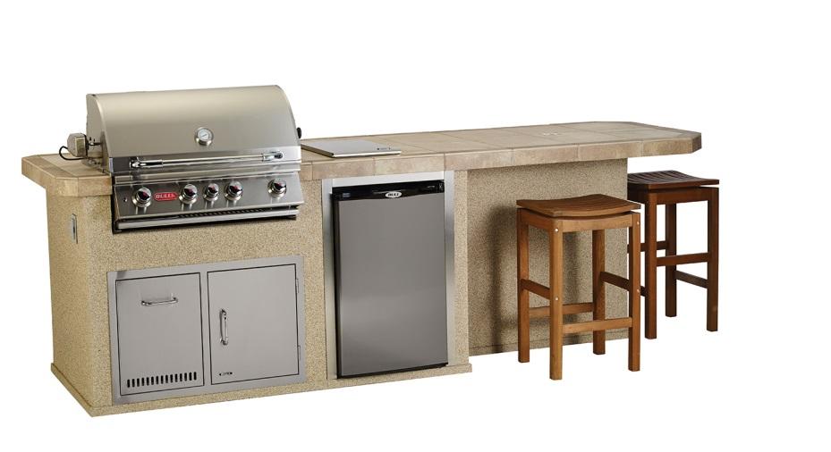 Culinary-Q Item # 31045 Stucco NOT Available in Rock Standard Features Angus 4 Burner Grill Stucco Base Porcelain Tile