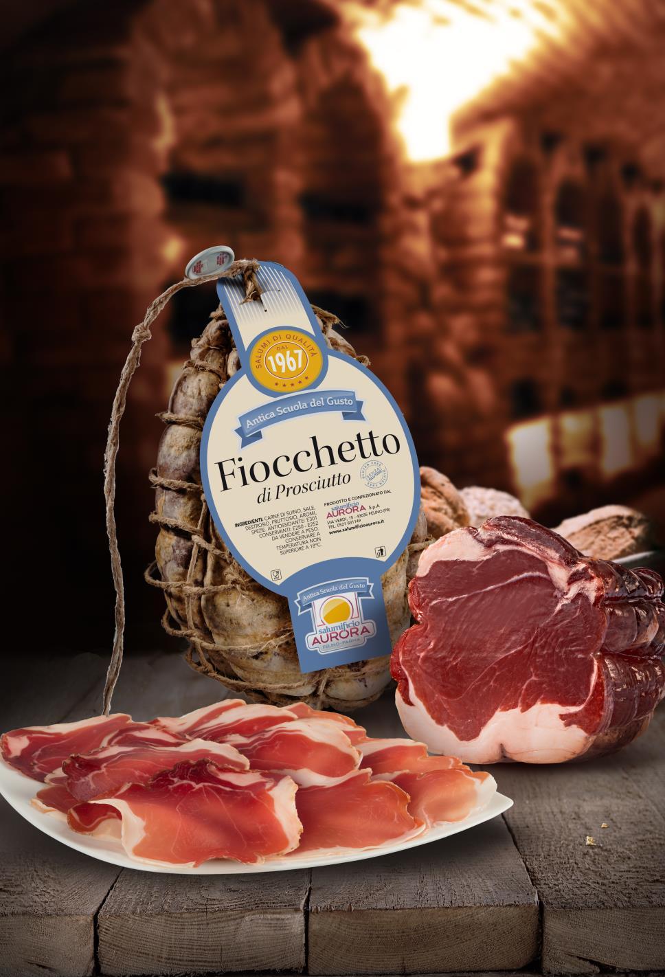 Fiocchetto di Prosciutto Appearance A product characterised by an excellent colour saturation both of the lean and of the fatty