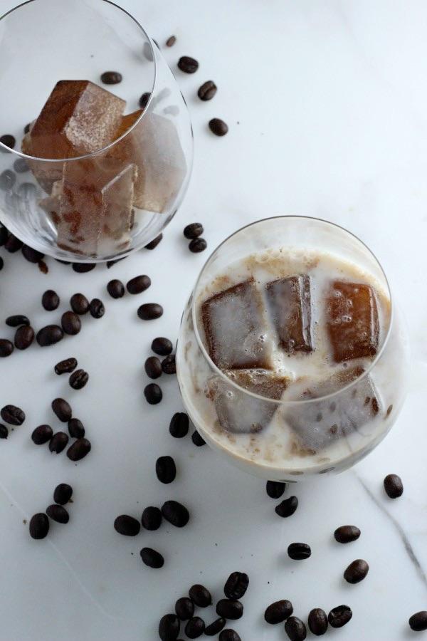 This will give you a nice strong coffee taste even if you leave it in the freezer too long. Once you fill up the ice trays, store it in the freezer overnight.